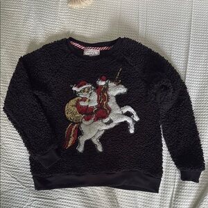 Poof! Black Fuzzy Sweater